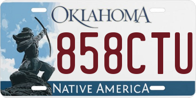 OK license plate 858CTU