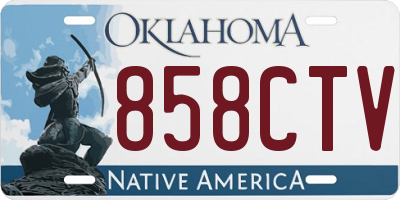 OK license plate 858CTV