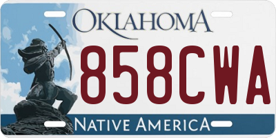 OK license plate 858CWA