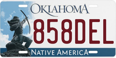 OK license plate 858DEL