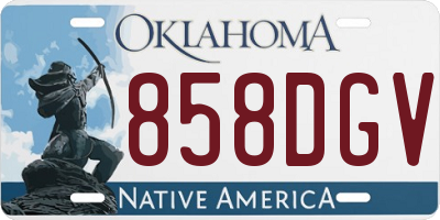 OK license plate 858DGV