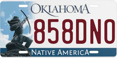 OK license plate 858DNO