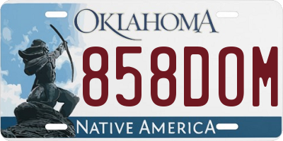 OK license plate 858DOM