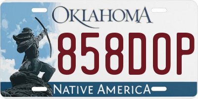 OK license plate 858DOP