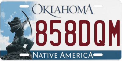 OK license plate 858DQM