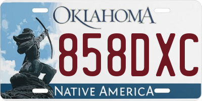 OK license plate 858DXC