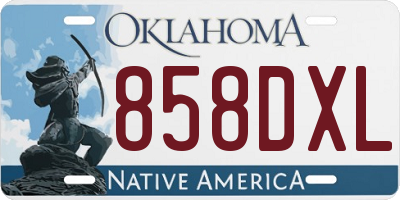 OK license plate 858DXL