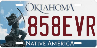 OK license plate 858EVR