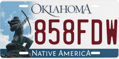 OK license plate 858FDW