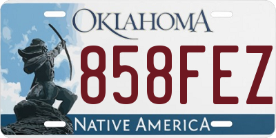 OK license plate 858FEZ
