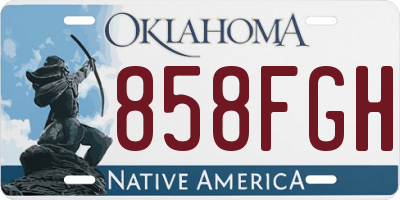 OK license plate 858FGH