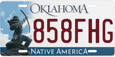 OK license plate 858FHG