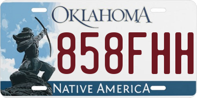 OK license plate 858FHH