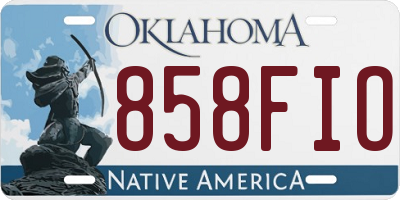 OK license plate 858FIO