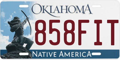 OK license plate 858FIT