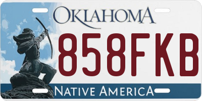 OK license plate 858FKB