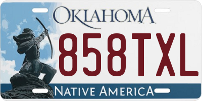 OK license plate 858TXL