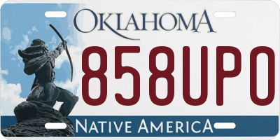 OK license plate 858UPO