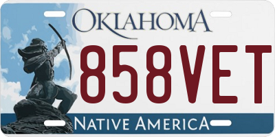 OK license plate 858VET