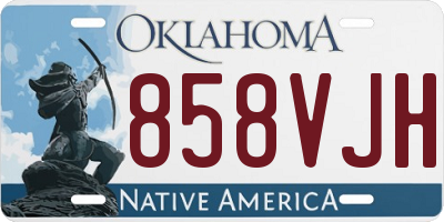 OK license plate 858VJH