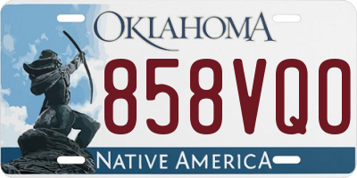 OK license plate 858VQO