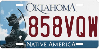 OK license plate 858VQW