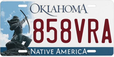 OK license plate 858VRA
