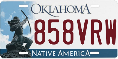 OK license plate 858VRW