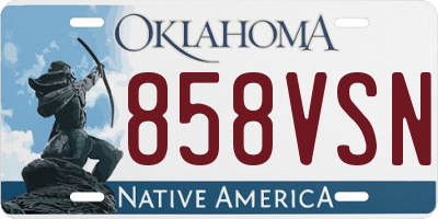 OK license plate 858VSN