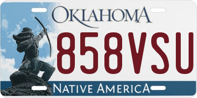 OK license plate 858VSU