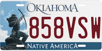 OK license plate 858VSW