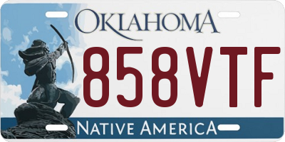 OK license plate 858VTF