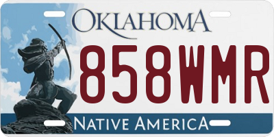 OK license plate 858WMR