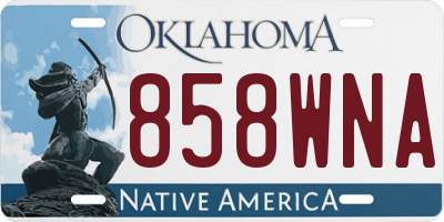 OK license plate 858WNA