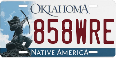 OK license plate 858WRE
