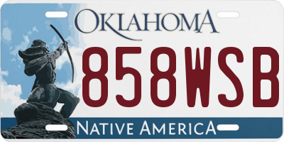 OK license plate 858WSB