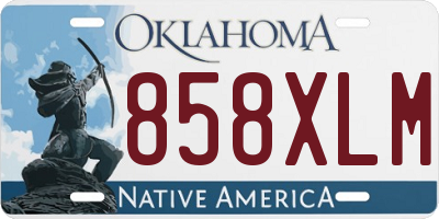 OK license plate 858XLM