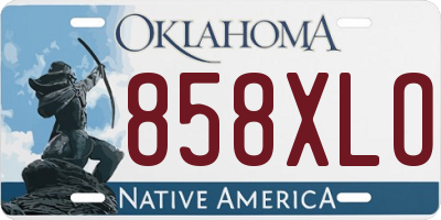 OK license plate 858XLO