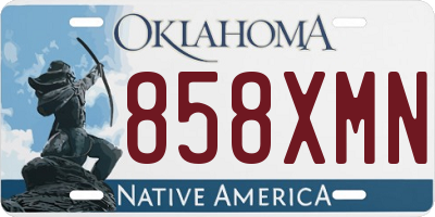 OK license plate 858XMN