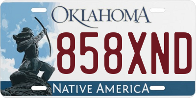 OK license plate 858XND