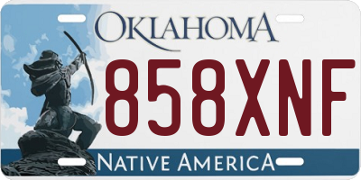 OK license plate 858XNF
