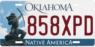 OK license plate 858XPD