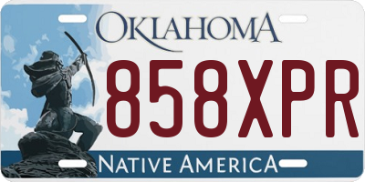 OK license plate 858XPR