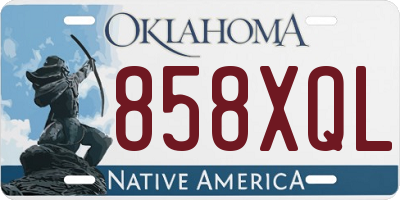 OK license plate 858XQL