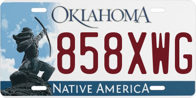 OK license plate 858XWG