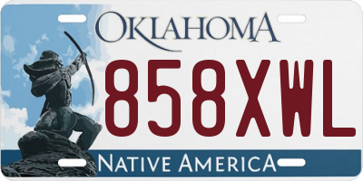 OK license plate 858XWL