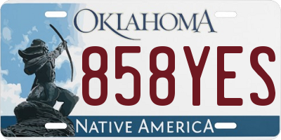 OK license plate 858YES