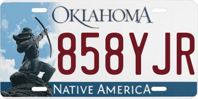 OK license plate 858YJR