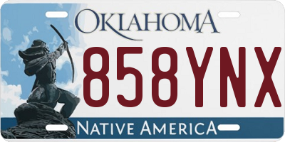 OK license plate 858YNX