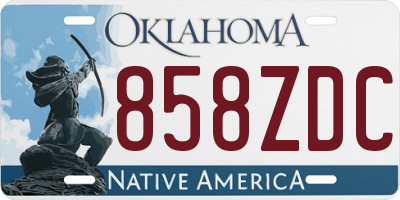 OK license plate 858ZDC